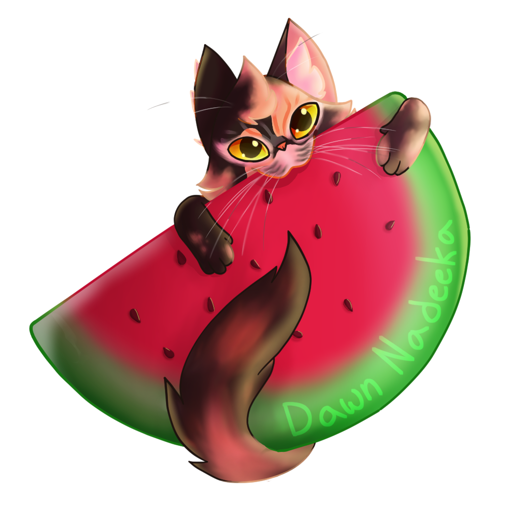 Cat on a watermelon slice