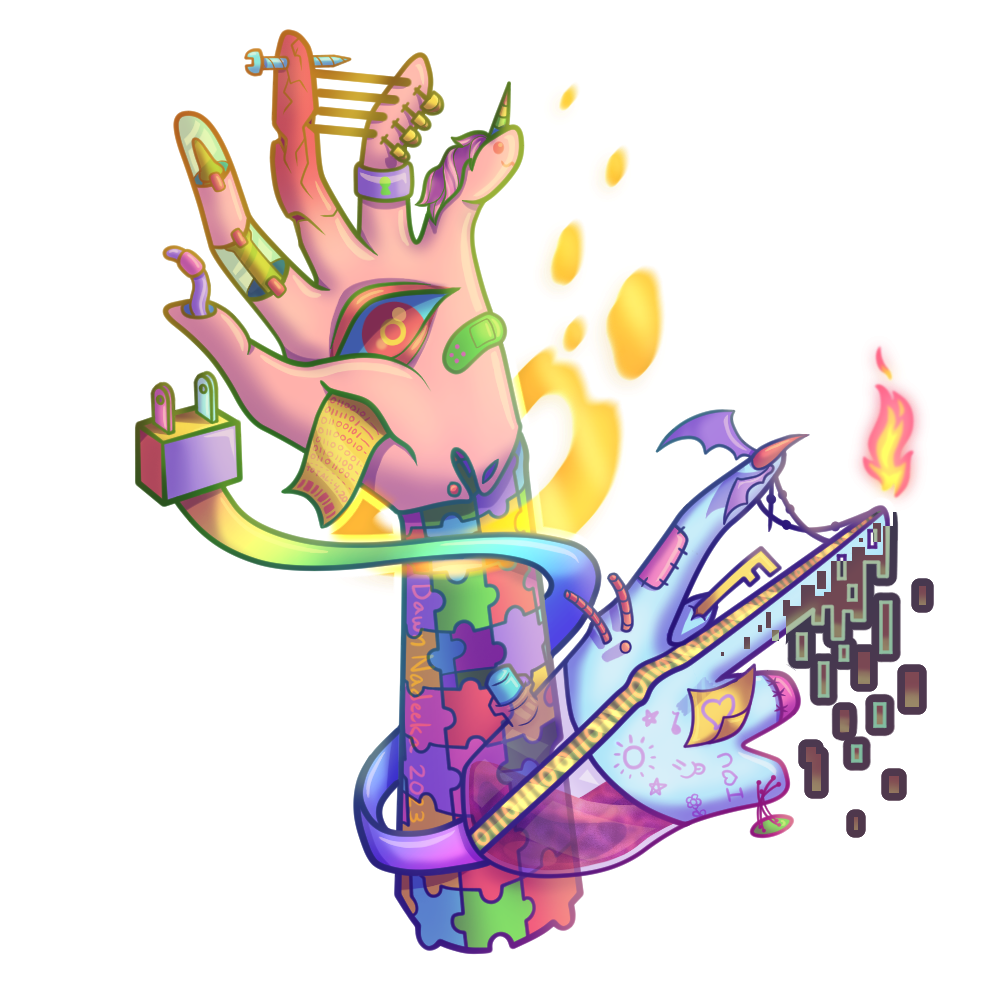Colorful toy hands