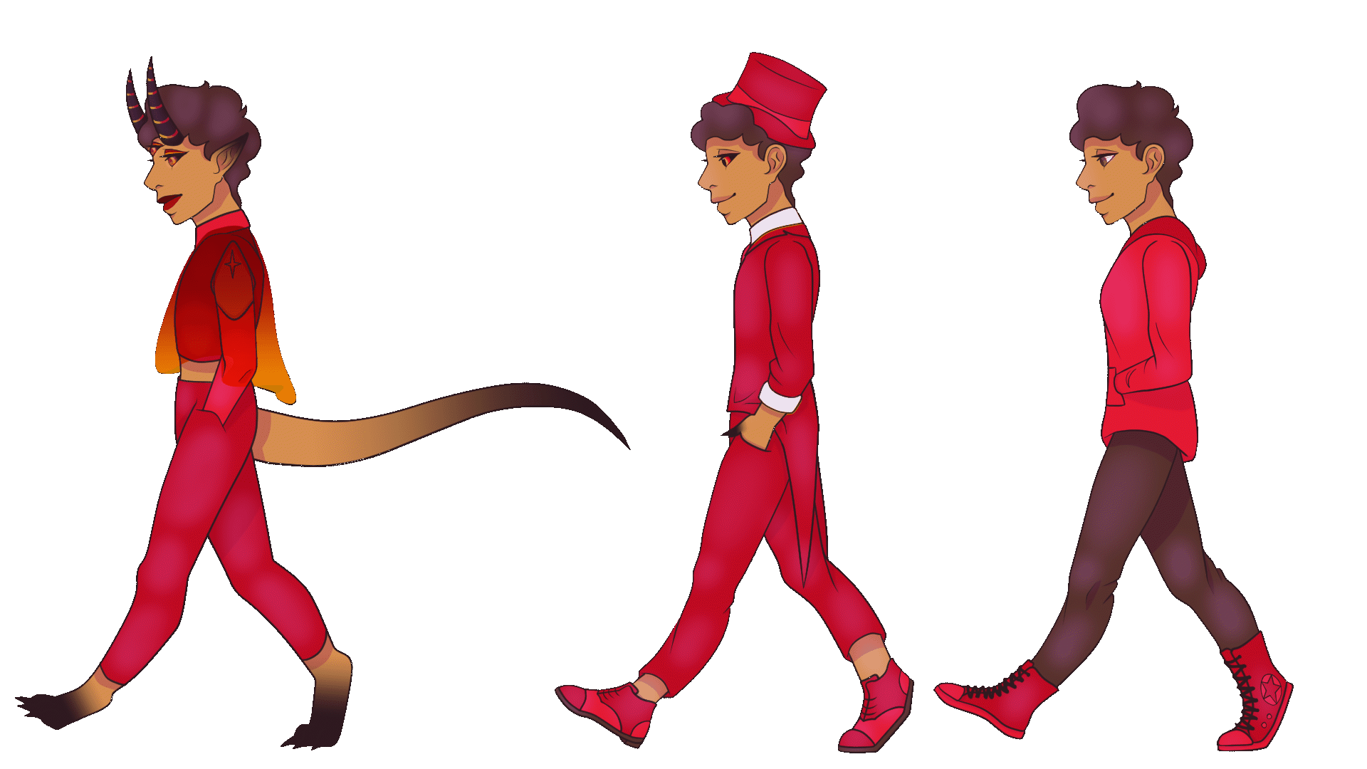 Three Dawns walk animation